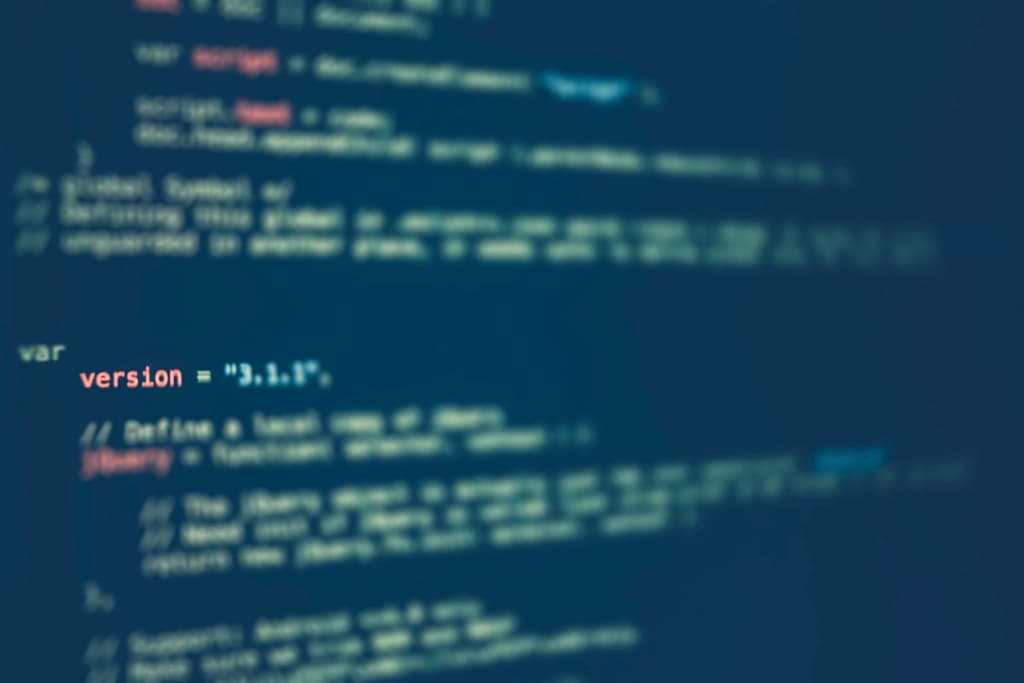 Lines of code on a screen