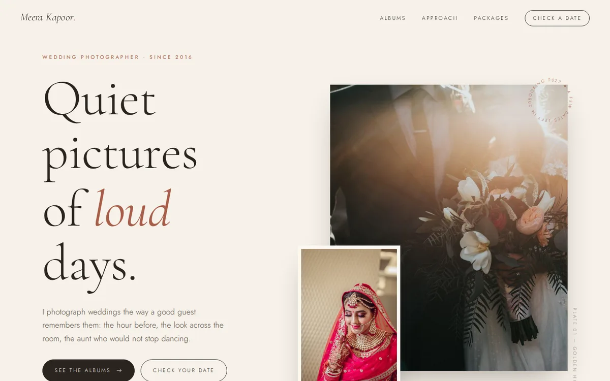 Home page of the Meera Kapoor website